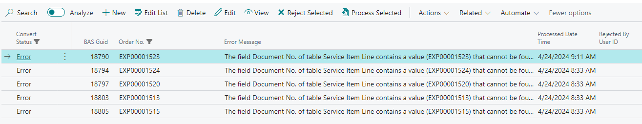 What does this Service Header error mean? -image